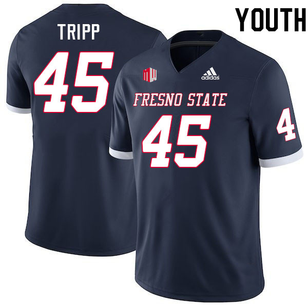 Youth #45 Connor Tripp Fresno State Bulldogs College Football Jerseys Stitched-Navy